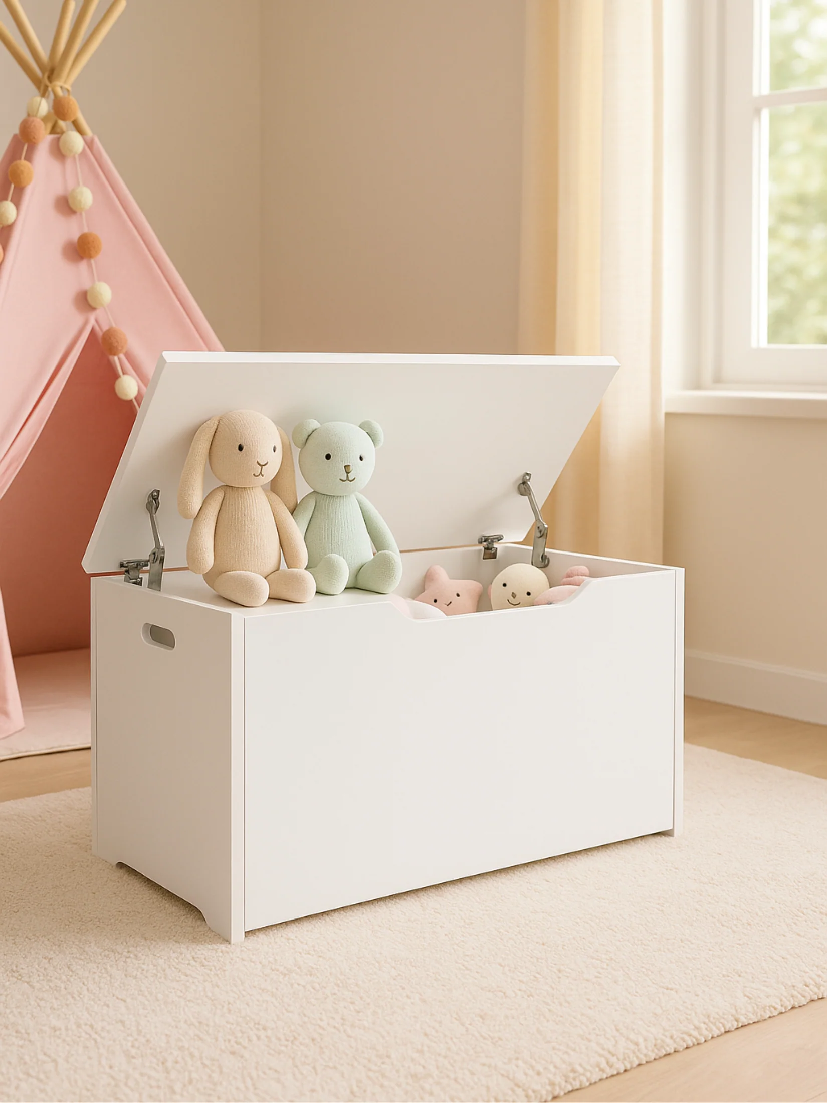 Alex White Classic Kids Toy Storage Box Chest - Image 2