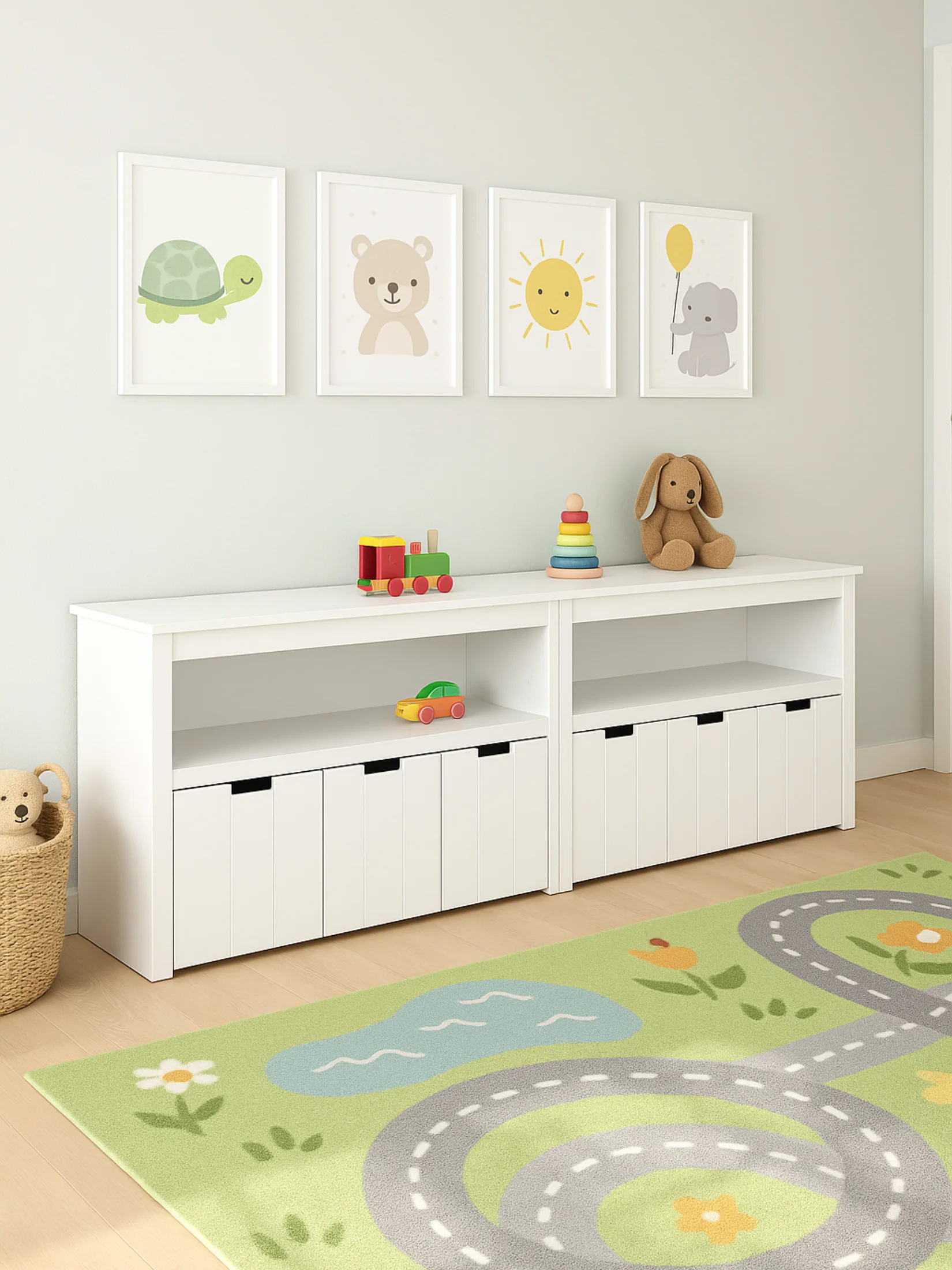 Bella White Kids Toy Storage Cabinet Box Bundle - Image 2