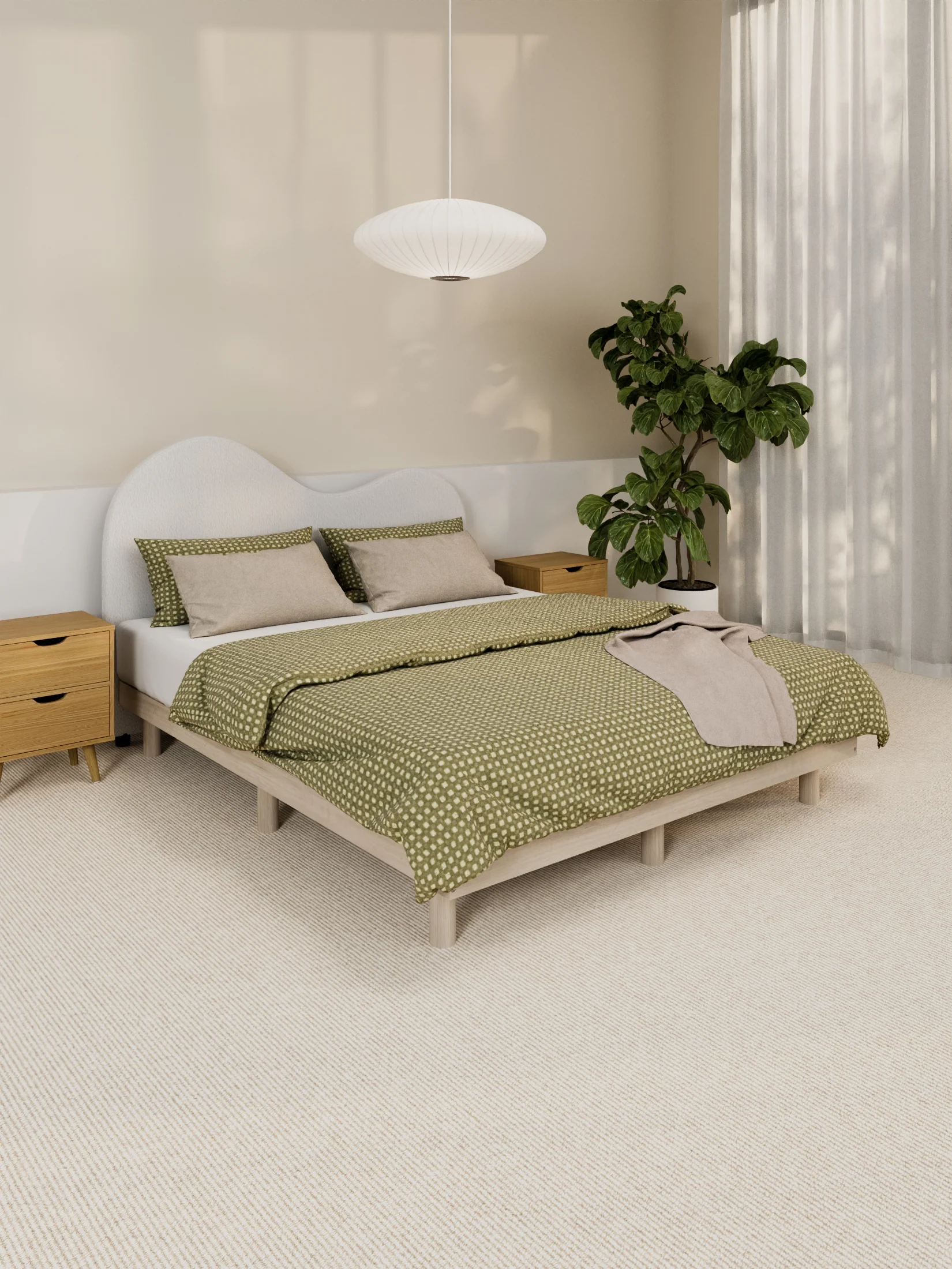 Bella White Wavy Boucle Bedhead