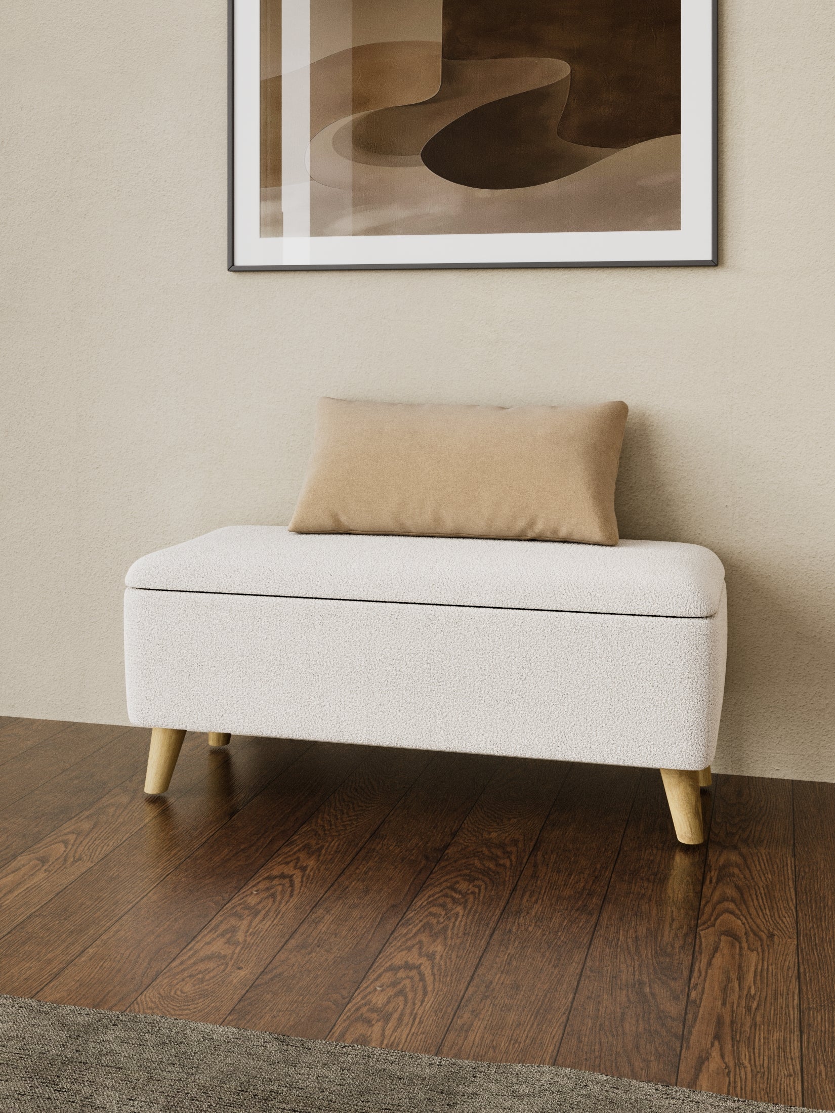Brielle Boucle Cushioned Storage Ottoman - Image 2