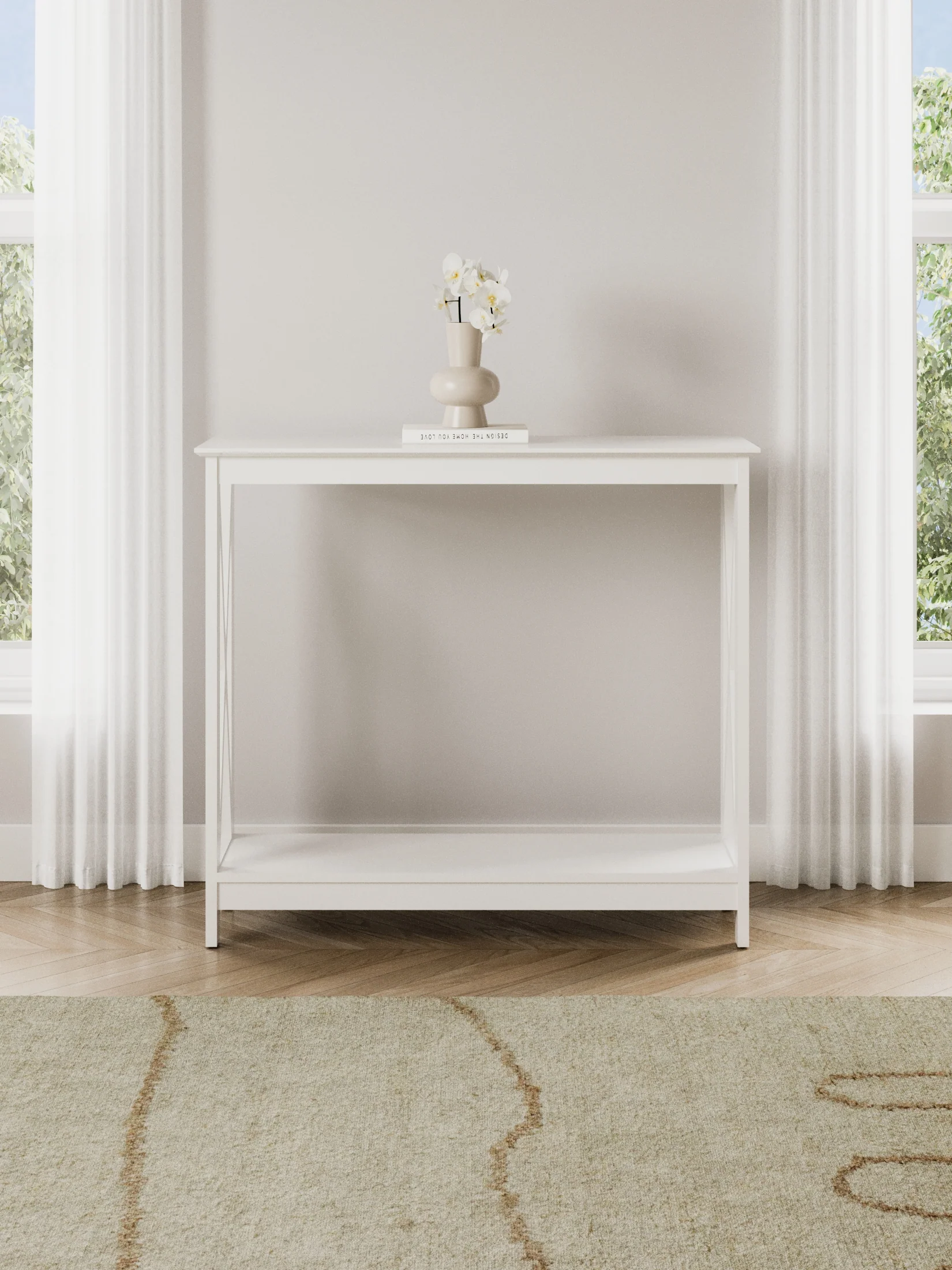 Cleo Classic White Side Entry Table - Image 2