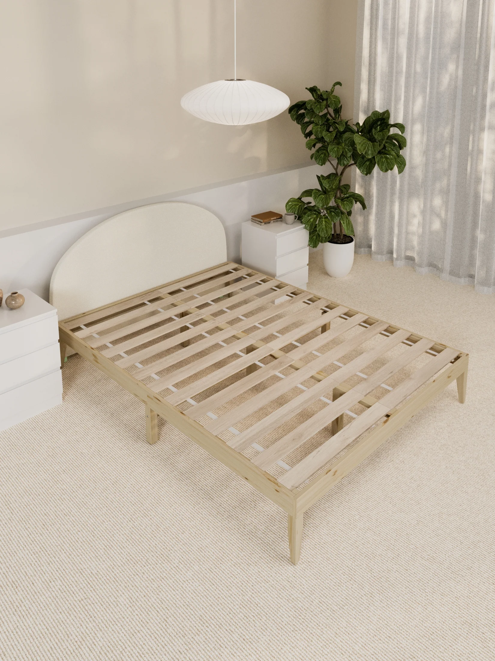 Gemma Beige Arched Bedhead