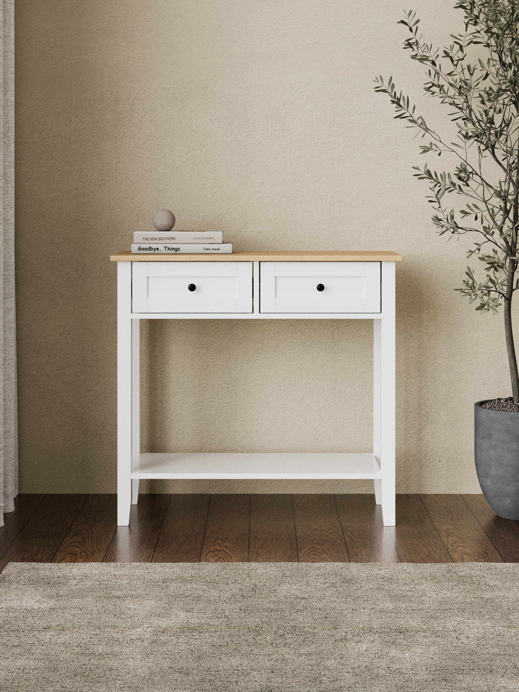 Harvey Natural White Hallway Cabinet - Image 2