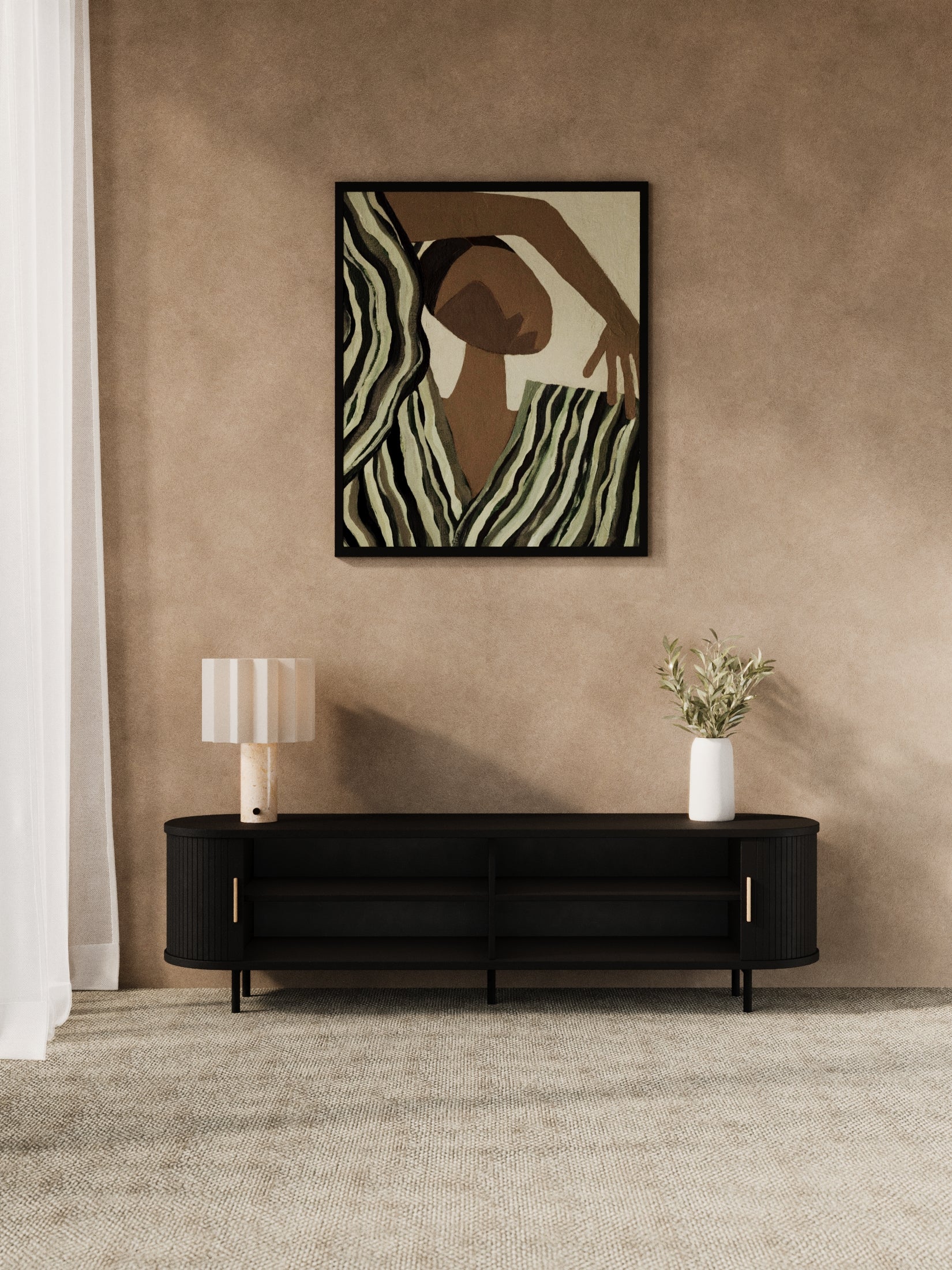Hendrix Black Curved Entertainment Unit 160cm - Image 4