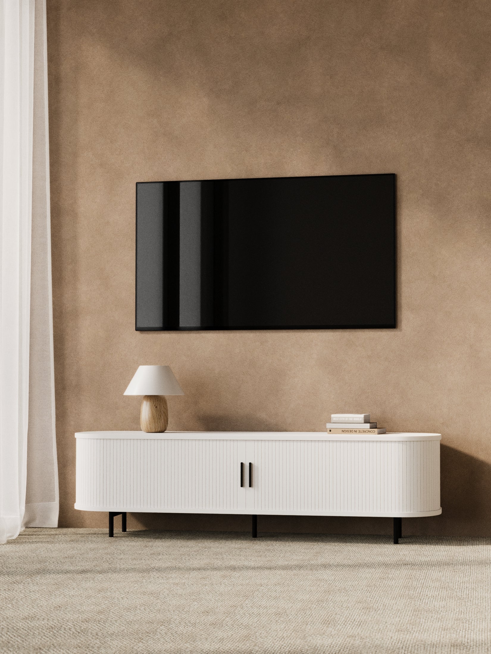 Hendrix White Curved Entertainment Unit 160cm - Image 2