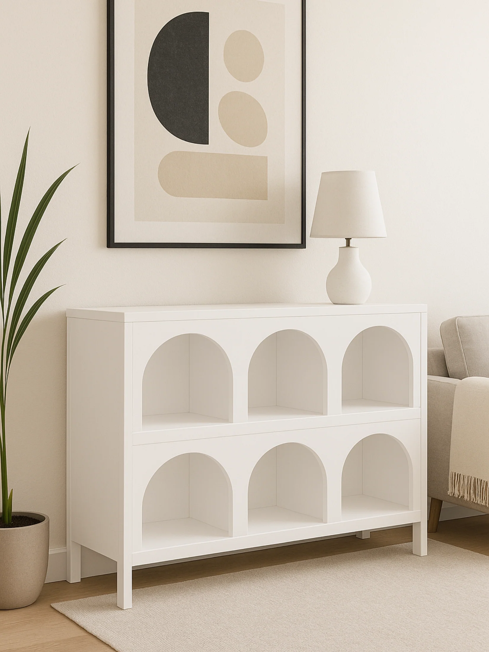 Kave Retro Arch White Display Shelf Cabinet
