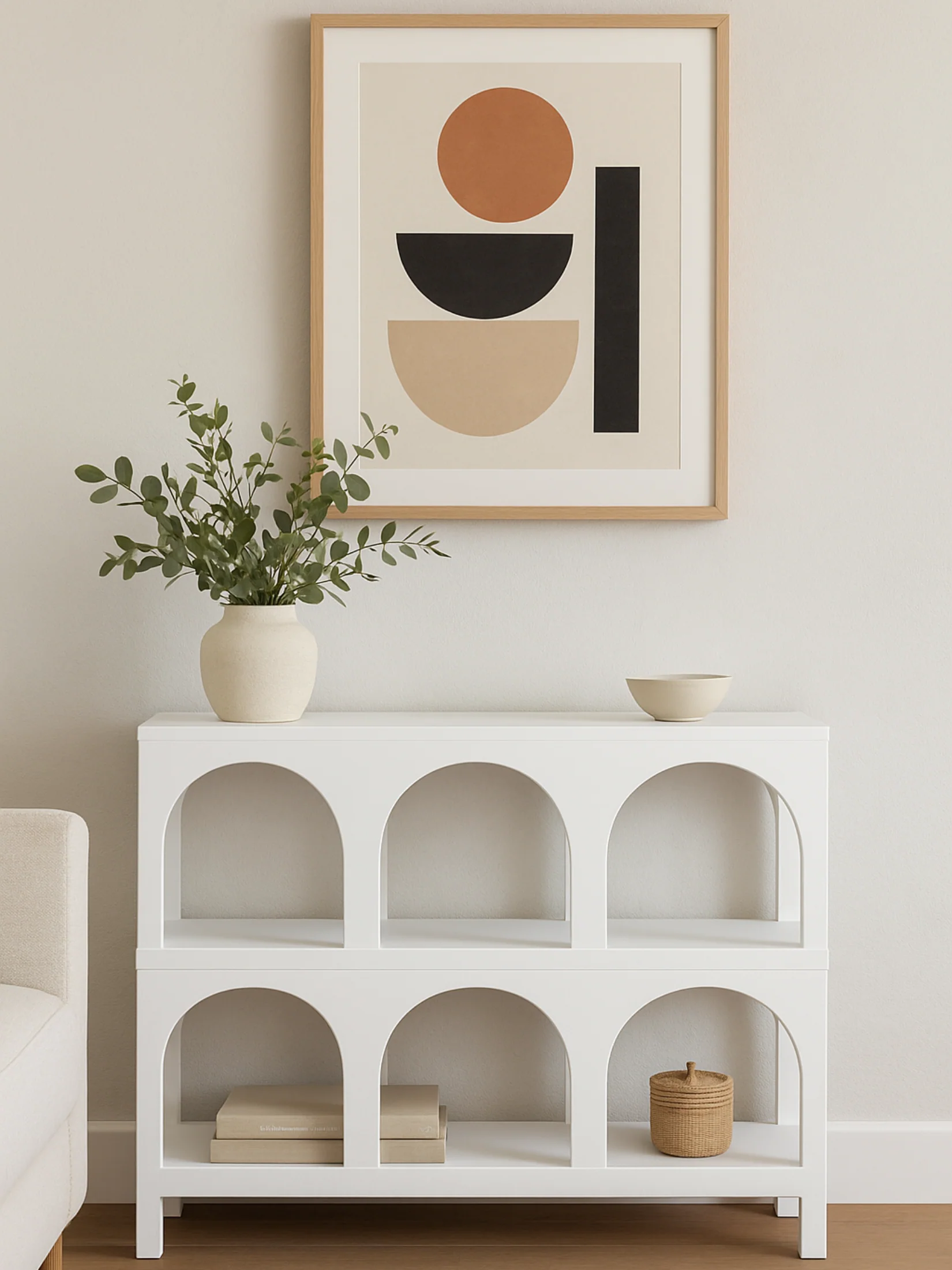 Kave Retro Arch White Display Shelf Cabinet - Image 2