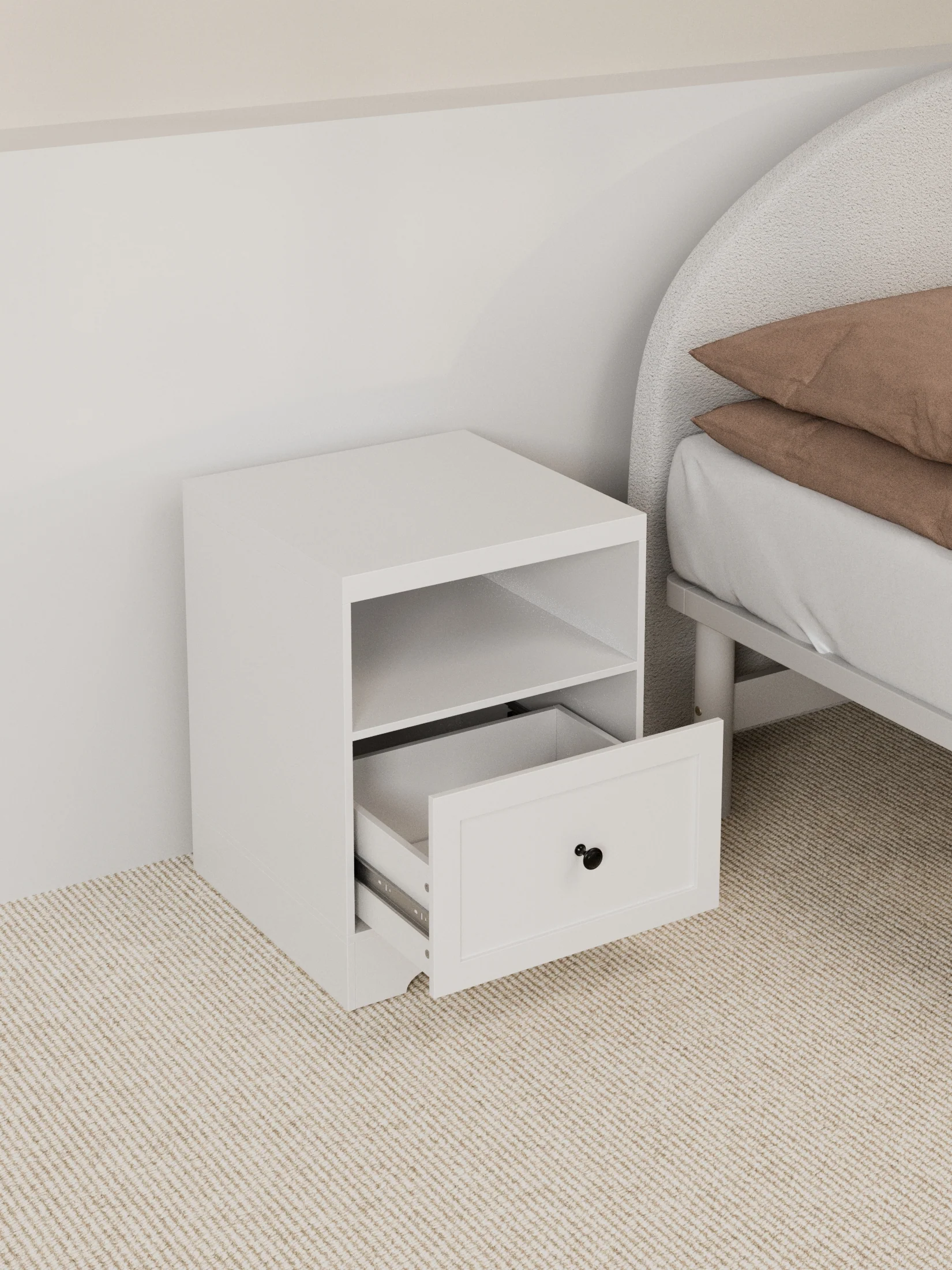Louise White Hamptons White Bedside Table - Image 2