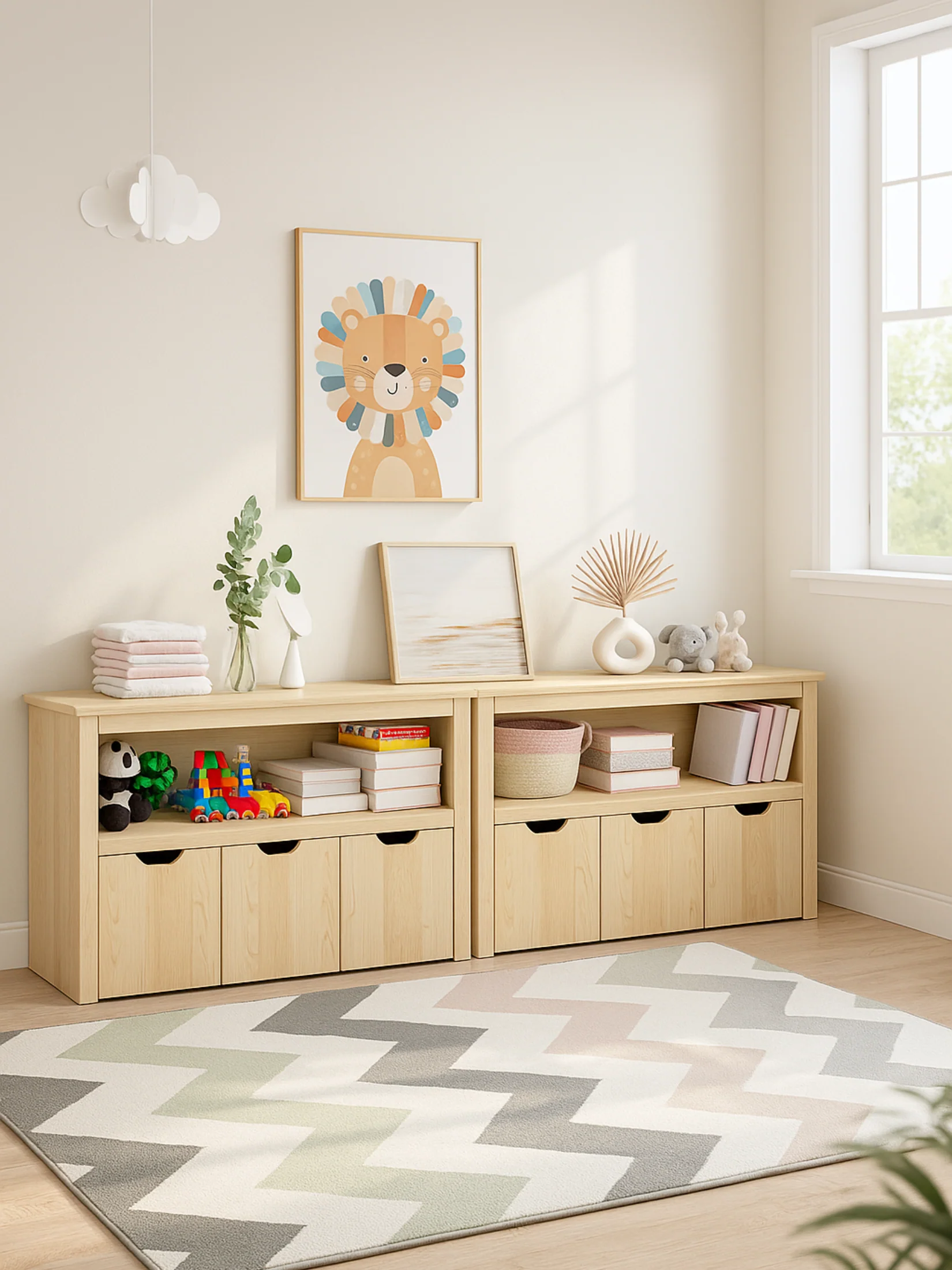 Mika Natural Kids Toy Storage Cabinet Box Bundle - Image 2