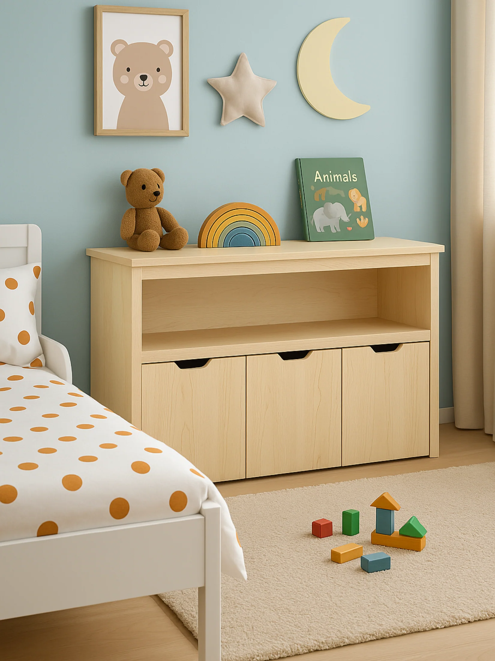 Mika Natural Kids Toy Storage Cabinet Box Bundle - Image 3