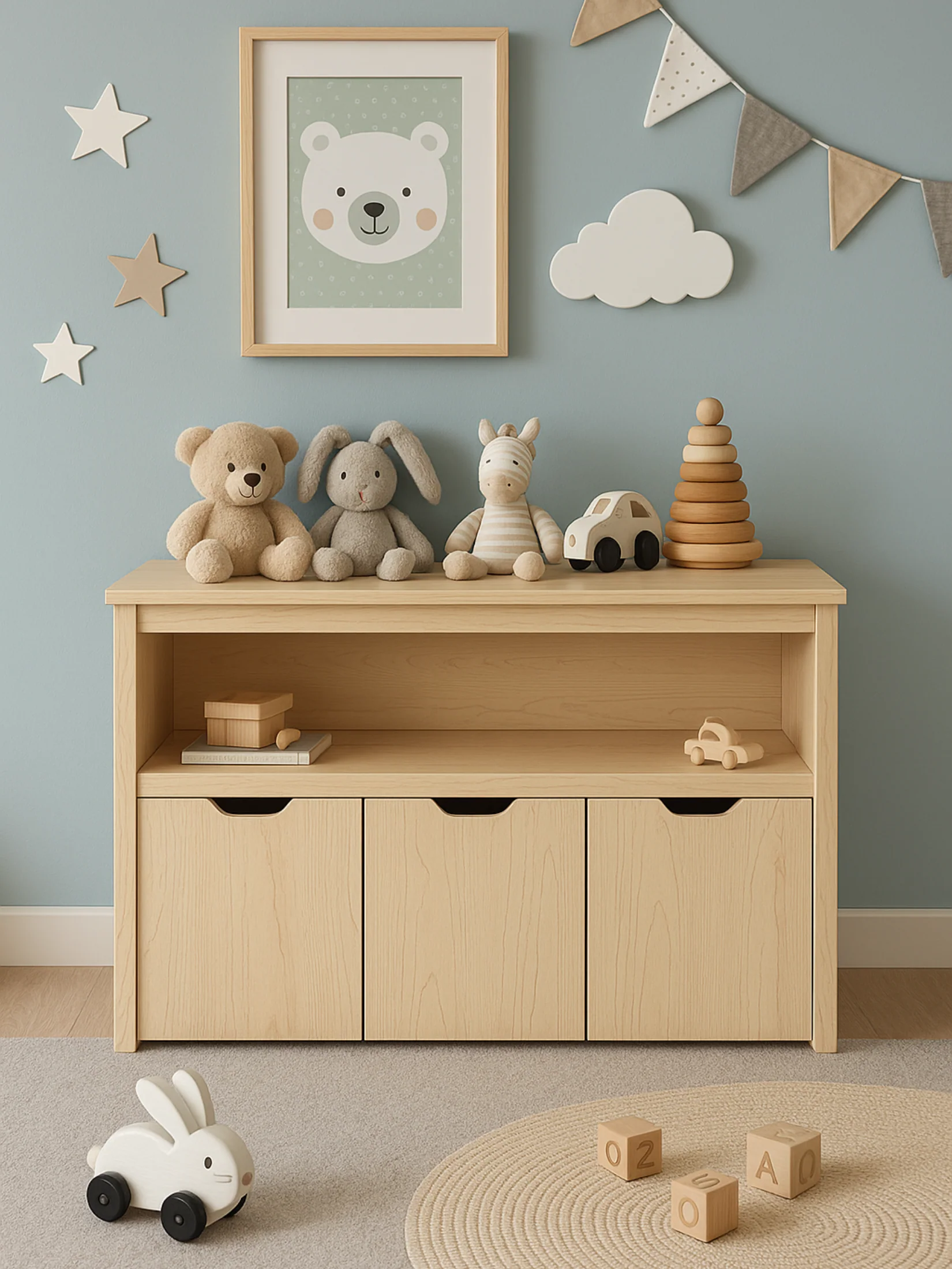 Mika Natural Kids Toy Storage Cabinet Box Bundle - Image 4